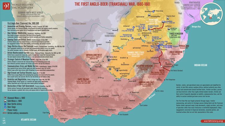 Map of the First Anglo-Boer War, 1880–1881
