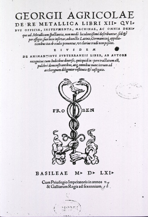 Title Page of Georgius Agricola's De Re Metallica