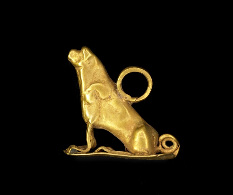 Dog-Shaped Gold Amulet From Kish