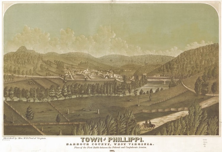Town of Philippi, West Virginia, 1861