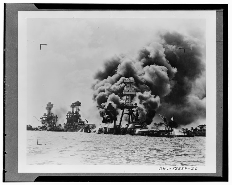 Damaged US Navy Battleships, Pearl Harbor