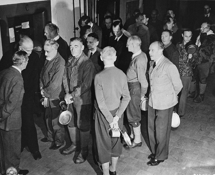 Miklós Horthy Waiting with Other Witnesses at Nuremberg