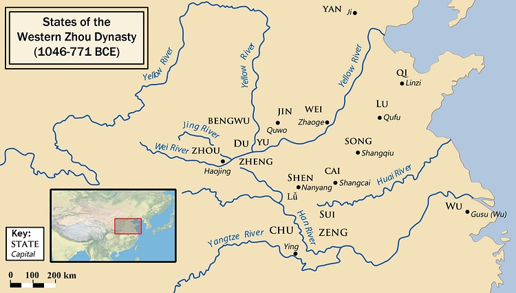 Map of Western Zhou