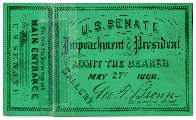 U.S. Senate Ticket to the Impeachment of Andrew Johnson