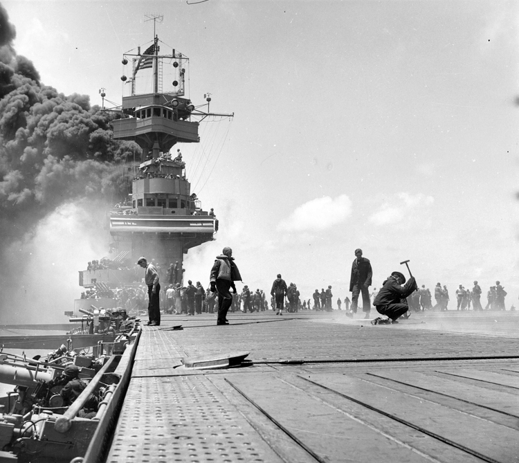 Fire on the Yorktown, Midway