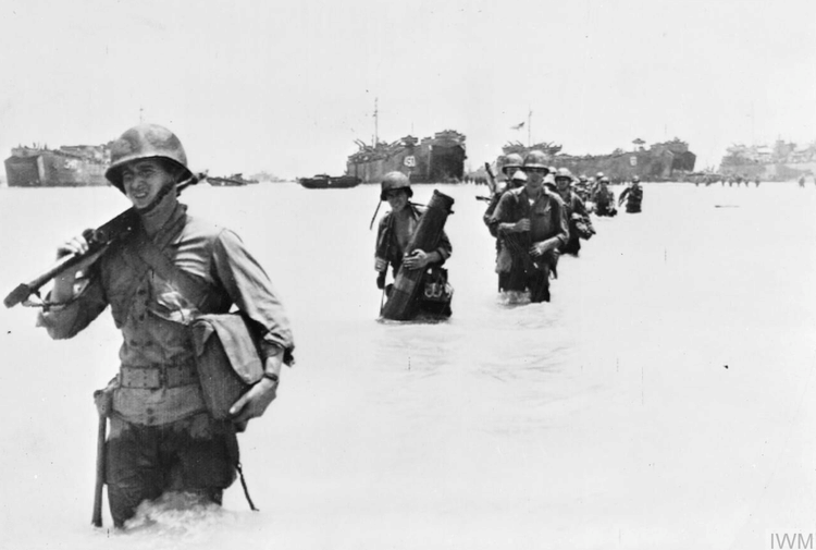 US Marines Landing at Saipan