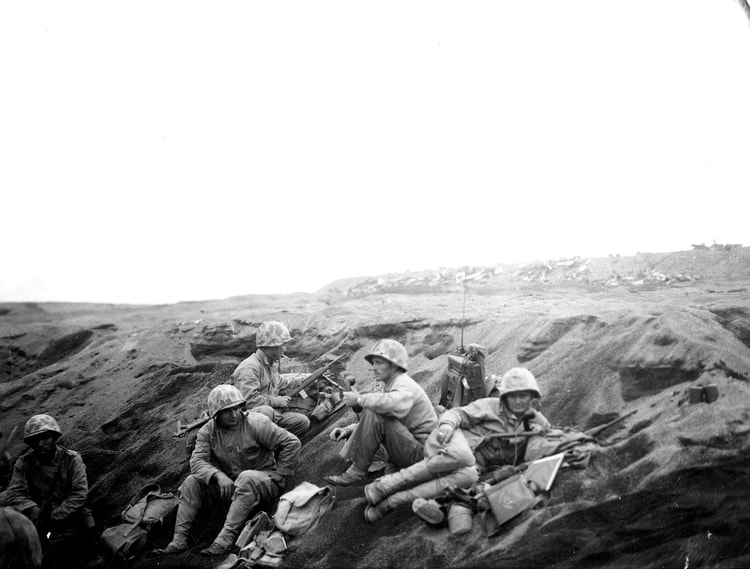 Marines on a Beach of Iwo Jima