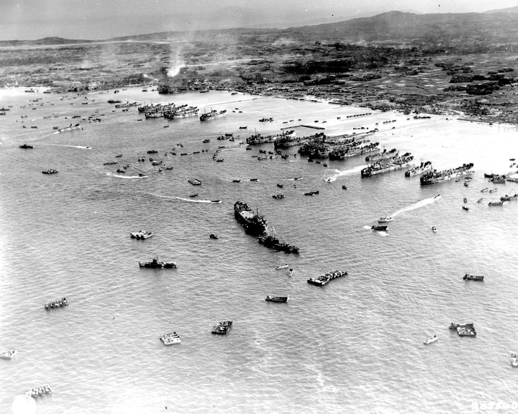 Aerial View of the Okinawa Landing