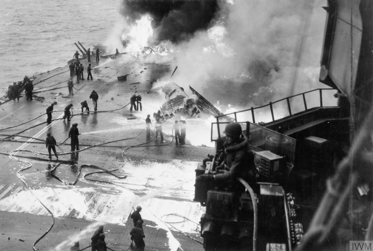 Kamikaze Damage, USS Saratoga
