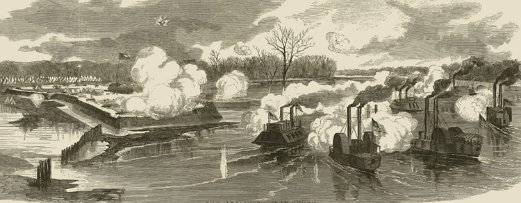 Union Gunboat Attack on Fort Henry