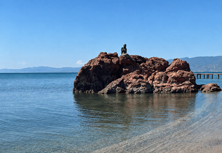 The Mermaid Statue in Ören, Türkiye