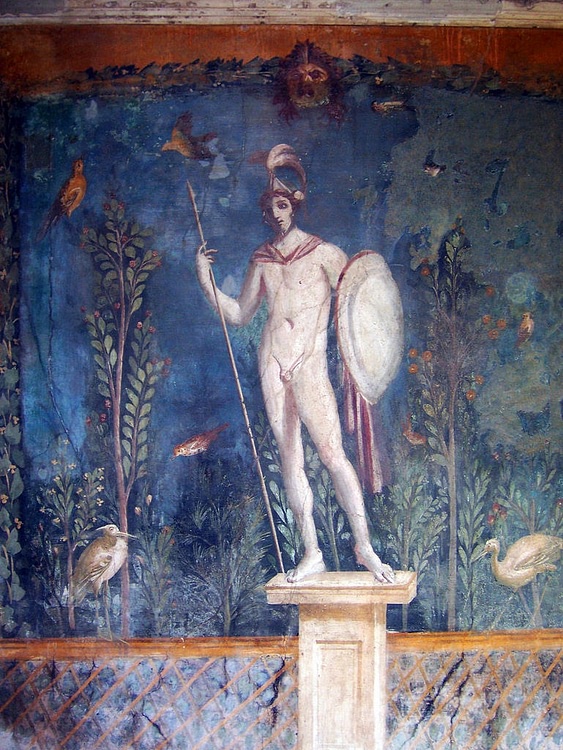 Fresco of a Statue of Mars, Pompeii