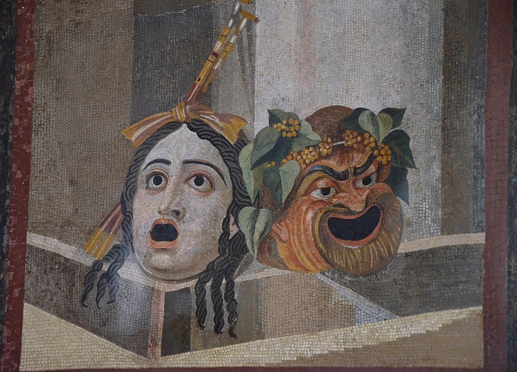 Theatre Masks, Roman Mosaic