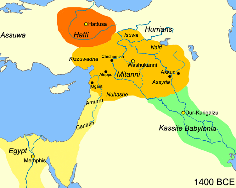 Map of Mesopotamia, c. 1400 BCE