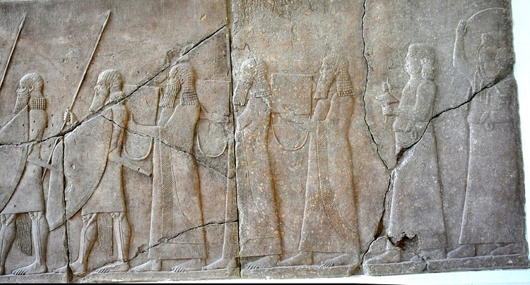 Assyrian Wall Relief Depicting Musical Instruments