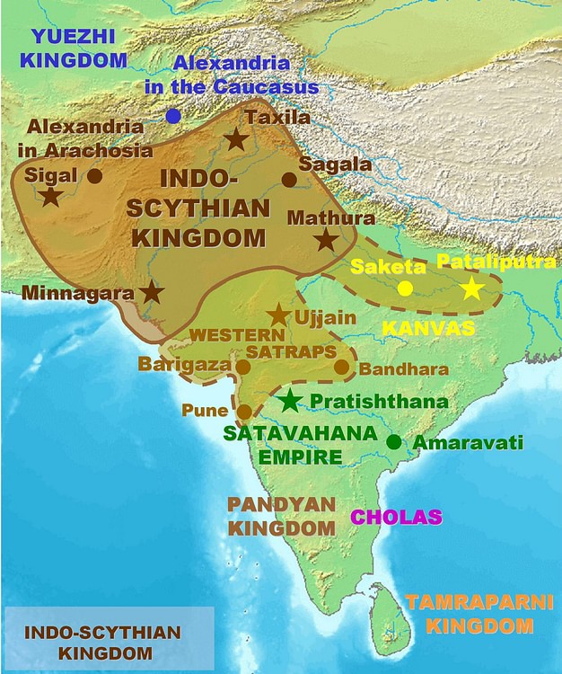 Map of the Indo-Saka Kingdoms