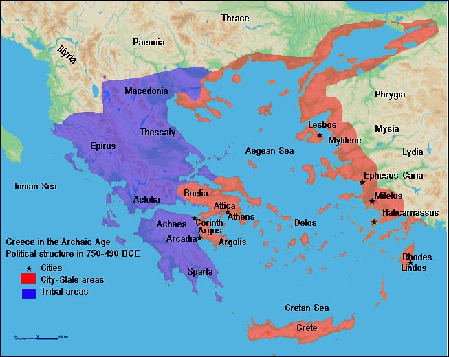 Map of Archaic Greece