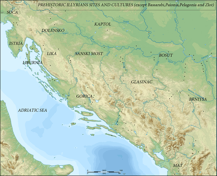 Map of Prehistoric Illyria