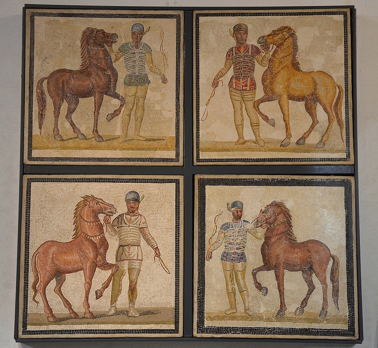 Roman Mosaic with Charioteers