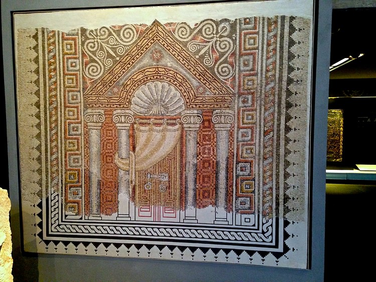 Mosaic of Temple Facade with Torah Ark