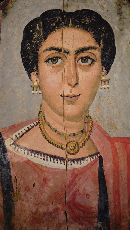 Mummy Portrait of a Woman Wearing a Medusa Necklace