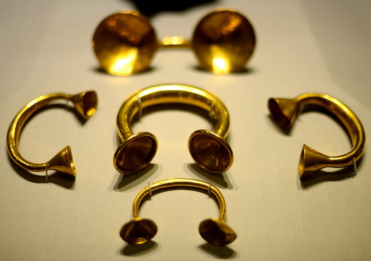 Gold Bracelets & Dress Fastner from Ancient Ireland