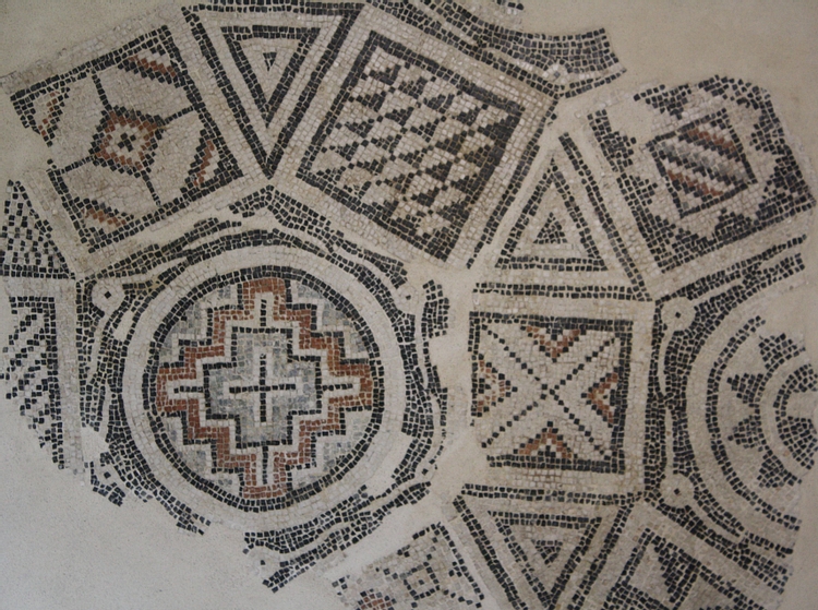 Roman Geometric Floor Mosaic