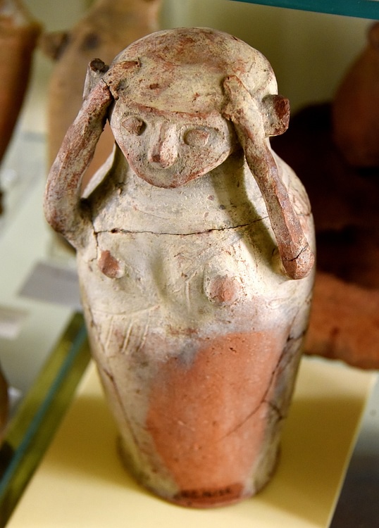 Egyptian Pot in the form of a Mourning Woman