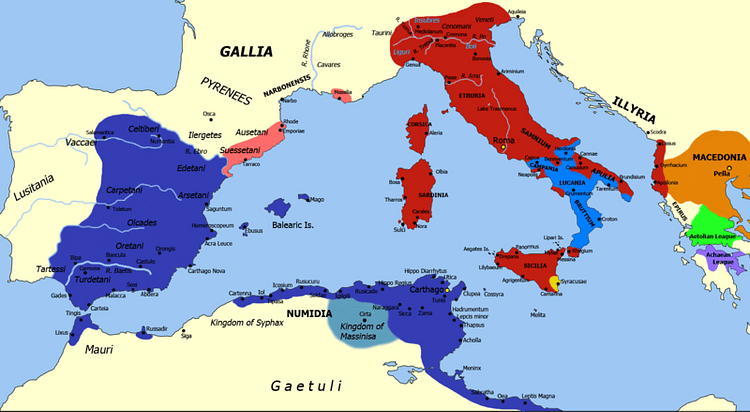 Territories During the Second Punic War