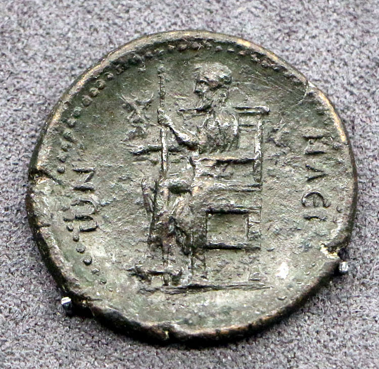 Statue of Zeus at Olympia on a Coin of Hadrian