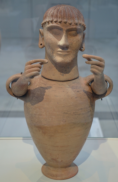 Etruscan Canopic Figure Urn