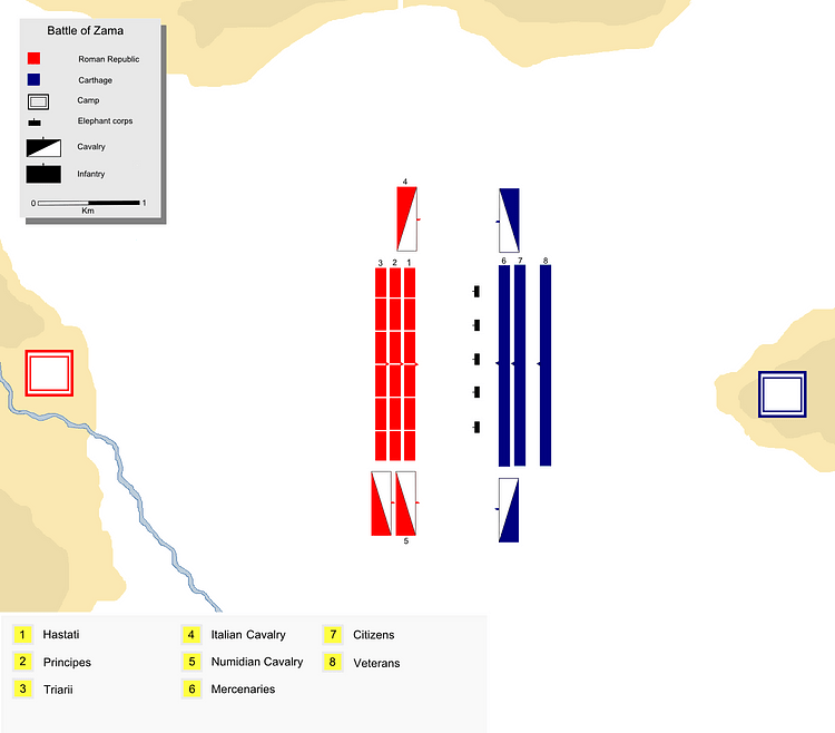 The Battle of Zama - Troop Deployment