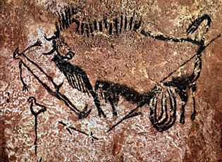 Wounded Bull, Man & Bird, Lascaux Cave