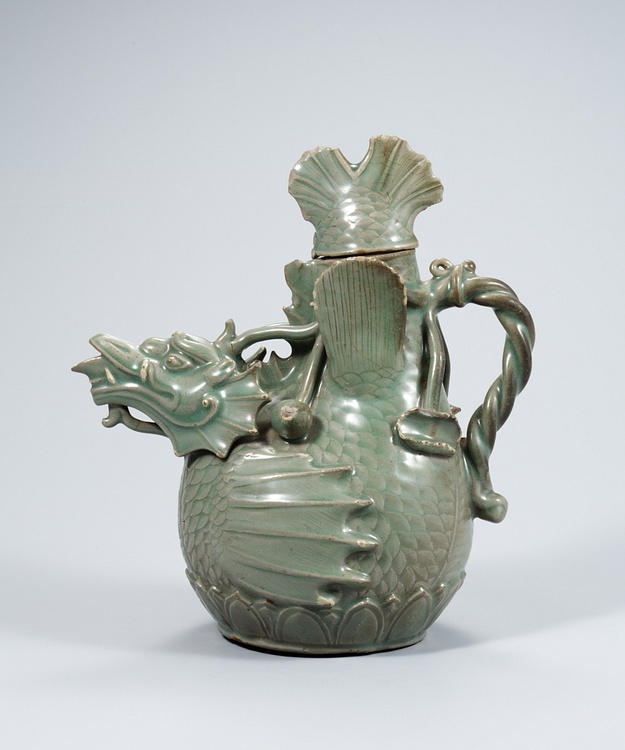Celadon Fish-Dragon Ewer, Goryeo Dynasty