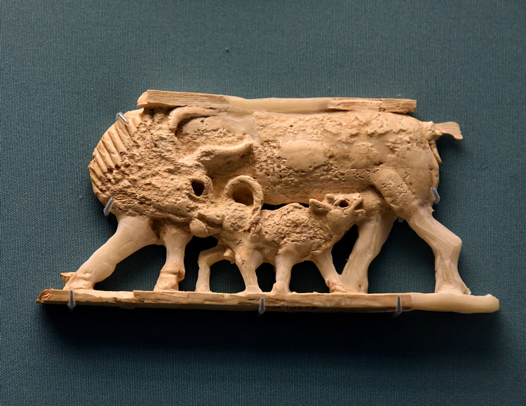 Nimrud Ivory Panel of a Suckling Calf