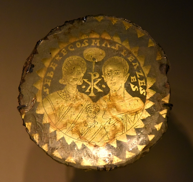 Roman Decorative Glass Medallion