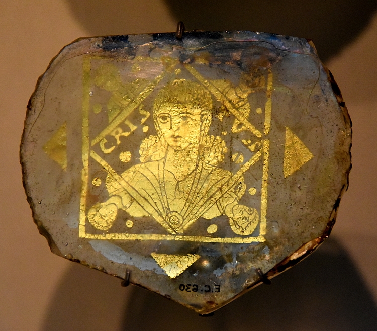 Decorative Glass Medallion Depicting Christ