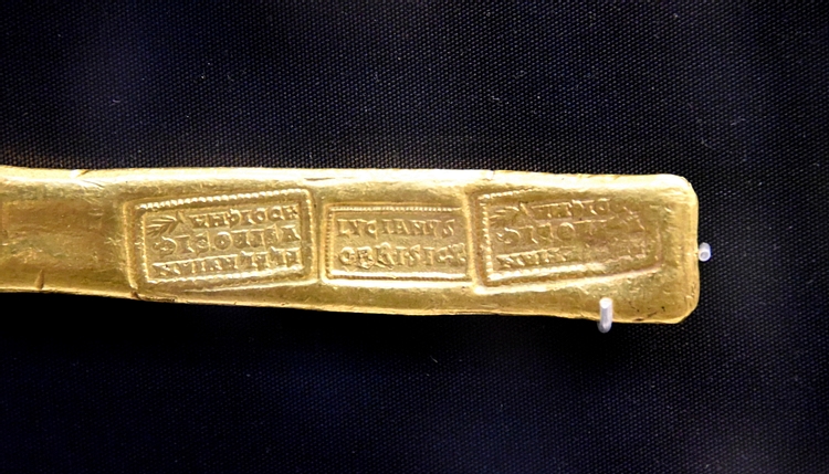 Roman Gold Bar Stamped with Assayers