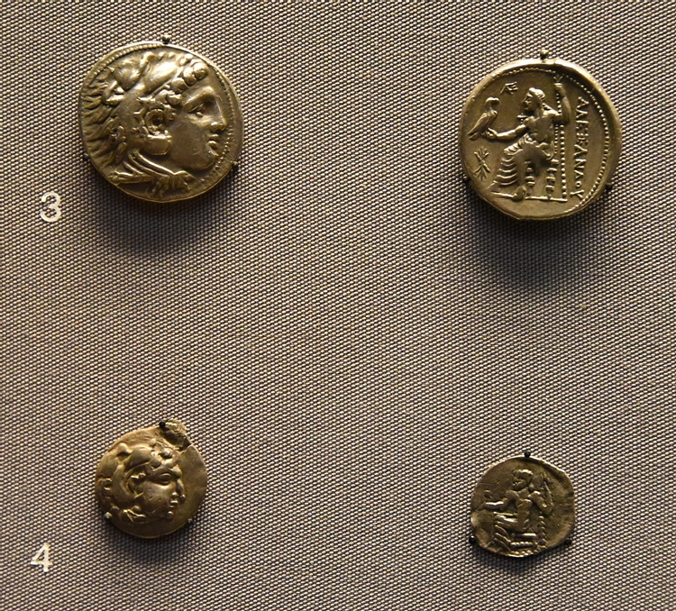 Coins from Macedonia and Sogdia Copying Alexander's Coinage