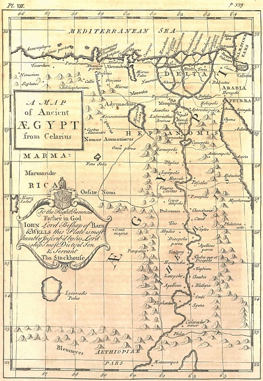 Map of Ancient Egypt from 1742 CE