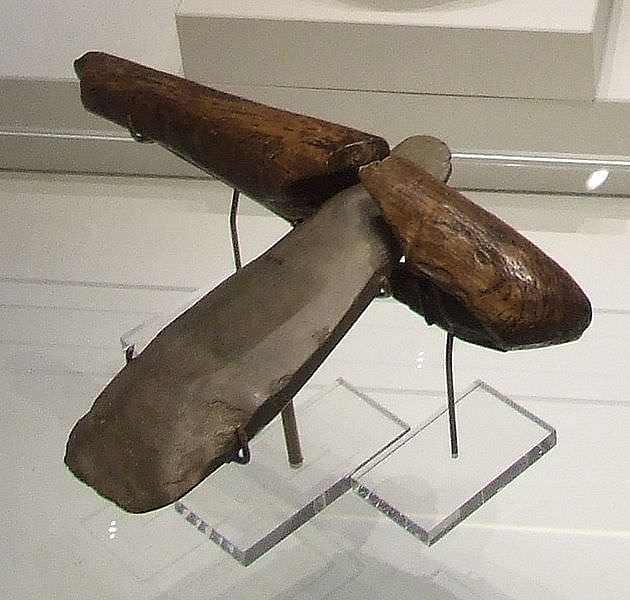 Neolithic Stone Axe with Wooden Handle