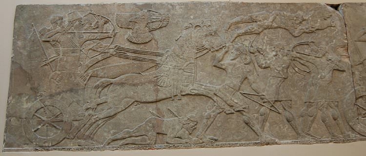 Ashurbanipal II Attacking Enemy Archers