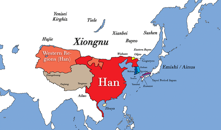 East Asia in the year 1 CE