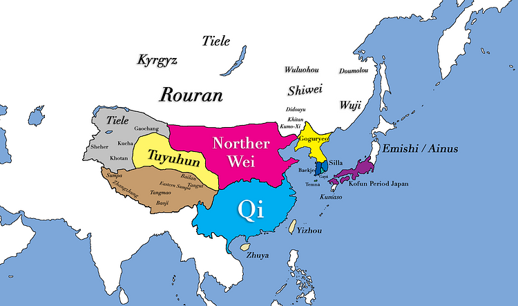 East Asia in 500 CE