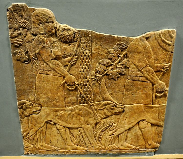 Assyrian Huntsmen with Hounds