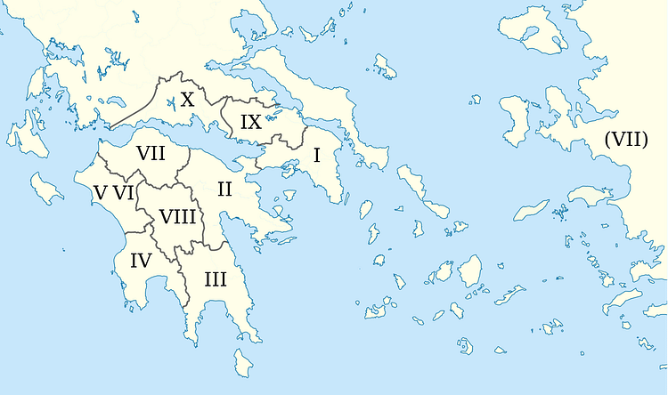 Pausanias' locations in his Description of Greece