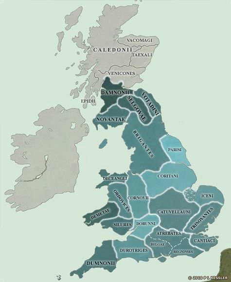 Map of the British Isles in AD 10