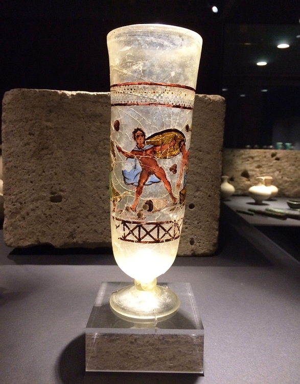 Roman Painted Goblet with Achilles