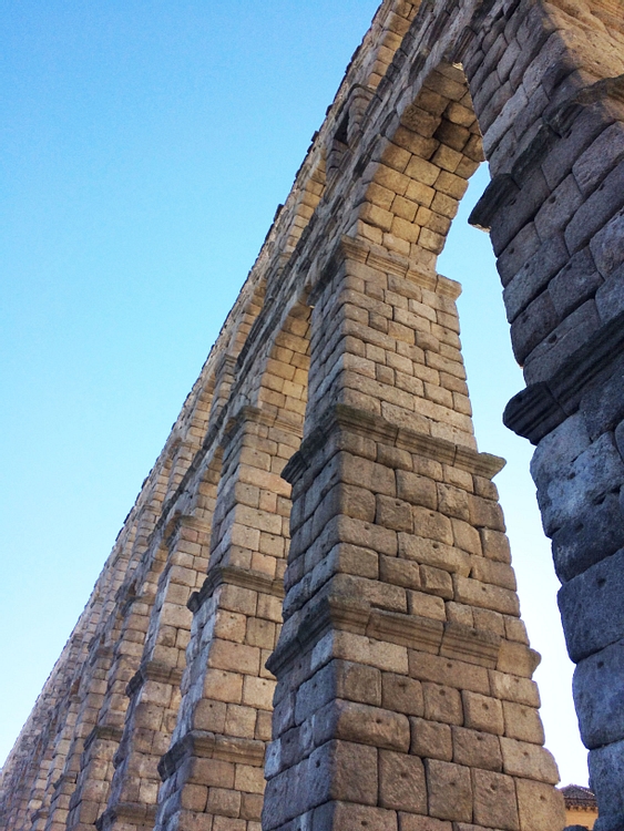 View of the Roman Aqueduct in Segovia, Spain