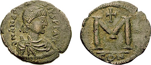 Copper Follis of Anastasios I